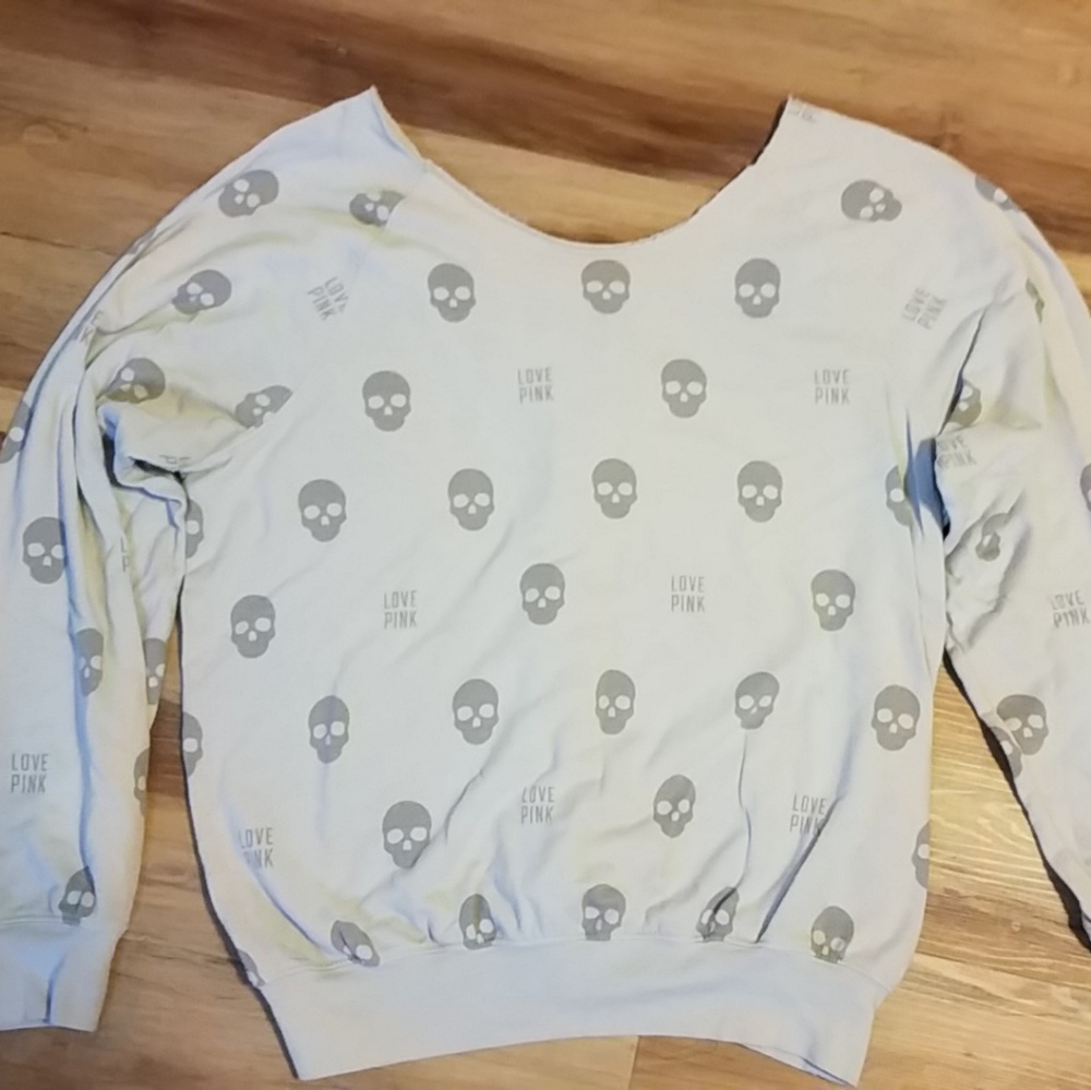 Victoria secret pink off the shoulder skull medium